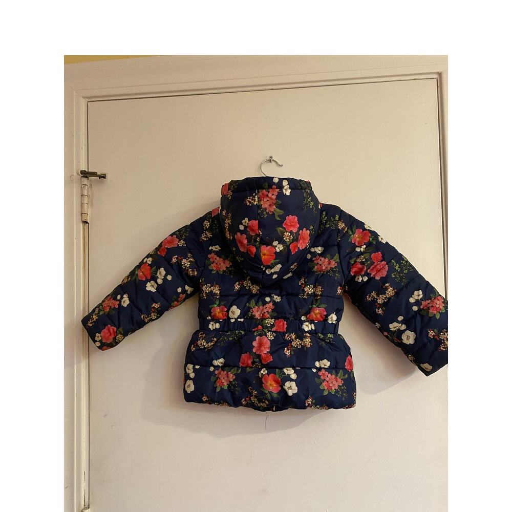 Little Me Floral 4T Quilted Puffer Jacket Warm Cozy Cottagecore - Picture 3 of 5